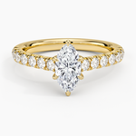Sienna Half Coverage Diamond Ring Yellow Gold 18k Marquise Engagement Ring