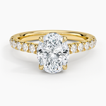 Sienna Half Coverage Diamond Ring Yellow Gold 18k Oval Engagement Ring