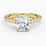 Sienna Half Coverage Diamond Ring Yellow Gold 18k Radiant Engagement Ring