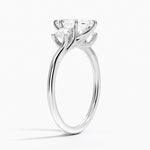 Luxe Delilah Three Stone Diamond Ring Platinum Marquise Engagement Ring