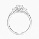 Luxe Delilah Three Stone Diamond Ring Platinum Marquise Engagement Ring