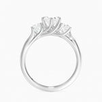 Luxe Delilah Three Stone Diamond Ring Platinum Oval Engagement Ring