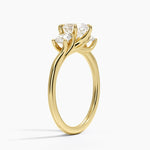 Luxe Delilah Three Stone Diamond Ring Yellow Gold 18k Oval Engagement Ring