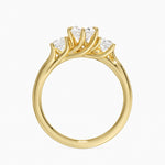 Luxe Delilah Three Stone Diamond Ring Yellow Gold 18k Oval Engagement Ring