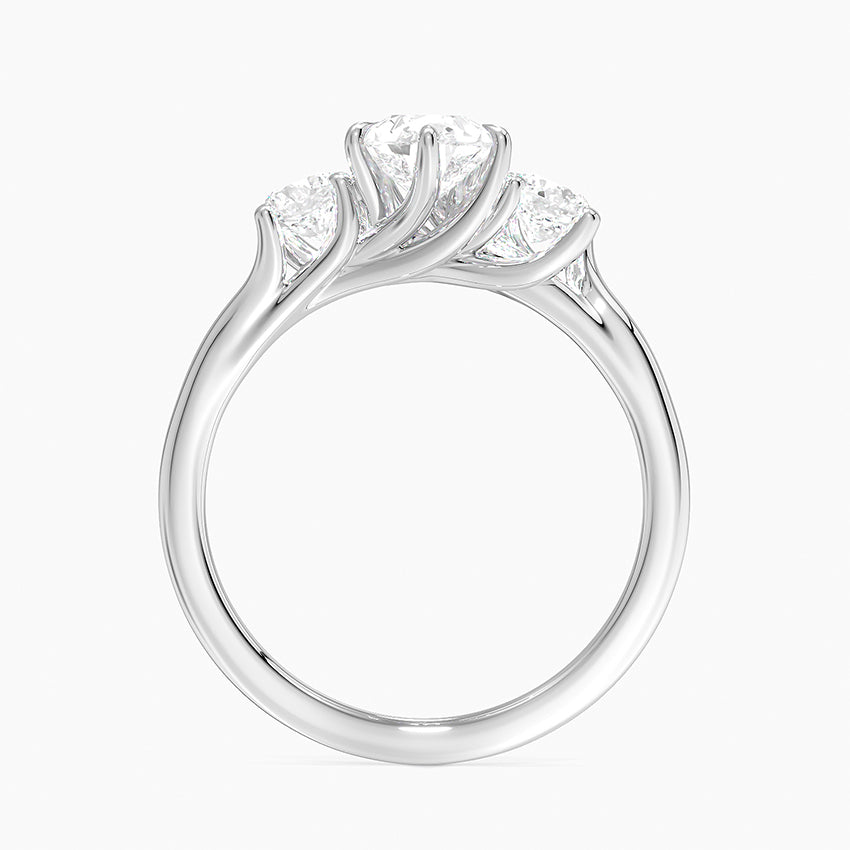 Luxe Delilah Three Stone Diamond Ring Platinum Pear Engagement Ring