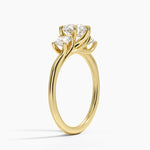 Luxe Delilah Three Stone Diamond Ring Yellow Gold 18k Round Engagement Ring