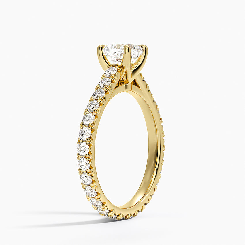 Sienna Eternity Diamond Ring Yellow Gold 18k Cushion Engagement Ring