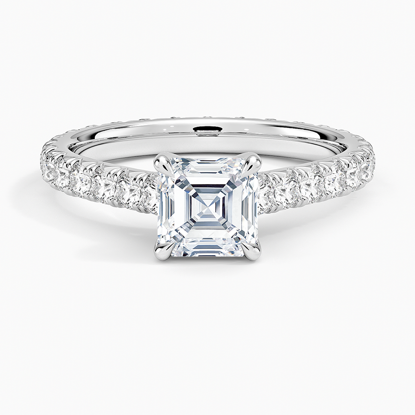 Sienna Eternity Diamond Ring Platinum Asscher Engagement Ring