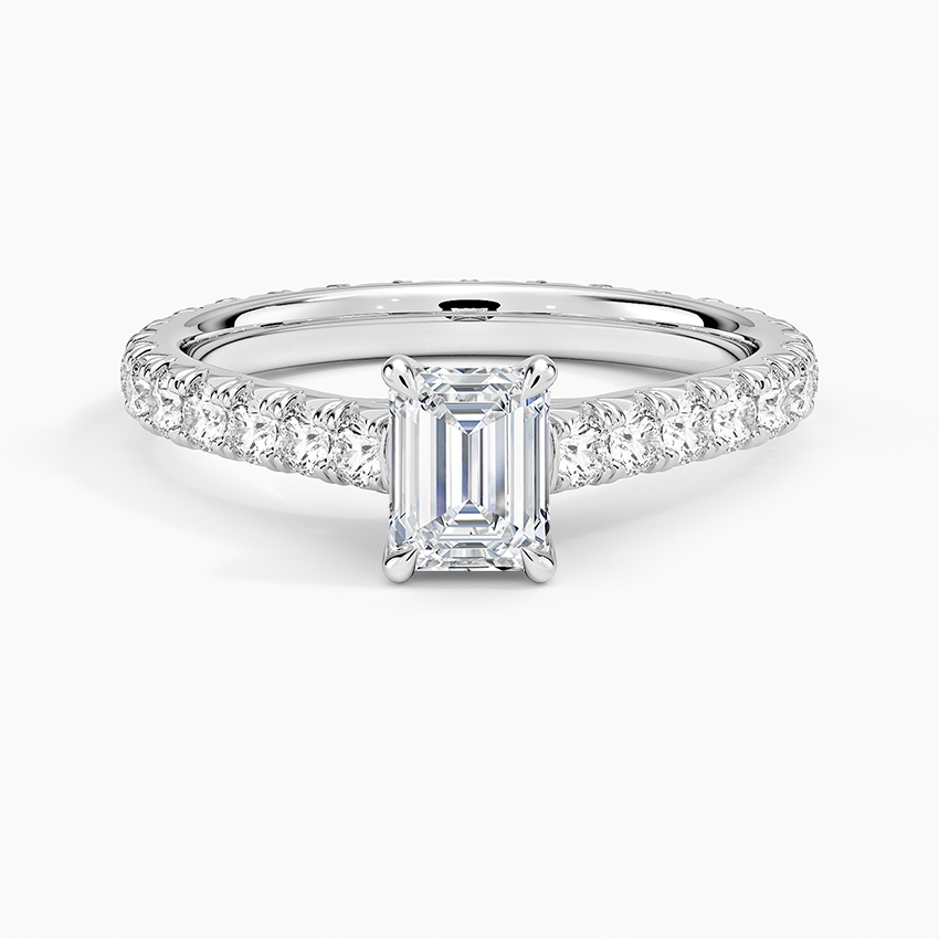 Sienna Eternity Diamond Ring Platinum Emerald Engagement Ring