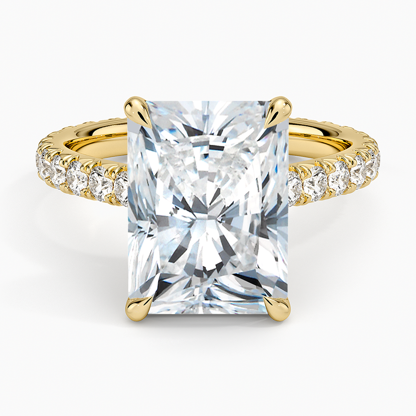 Sienna Eternity Diamond Ring Yellow Gold 18k Radiant Engagement Ring