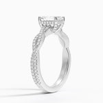 Adorned Luxe Petite Twisted Vine Diamond Ring Platinum Emerald Engagement Ring