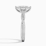 Adorned Luxe Petite Twisted Vine Diamond Ring Platinum Marquise Engagement Ring
