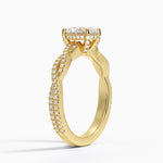 Adorned Luxe Petite Twisted Vine Diamond Ring Yellow Gold 18k Oval Engagement Ring