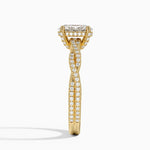 Adorned Luxe Petite Twisted Vine Diamond Ring Yellow Gold 18k Oval Engagement Ring