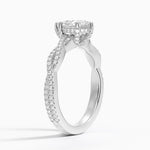 Adorned Luxe Petite Twisted Vine Diamond Ring Platinum Pear Engagement Ring