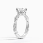 Adorned Luxe Petite Twisted Vine Diamond Ring Platinum Princess Engagement Ring
