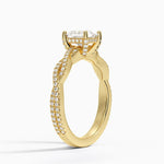 Adorned Luxe Petite Twisted Vine Diamond Ring Yellow Gold 18k Princess Engagement Ring