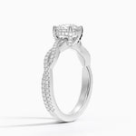 Adorned Luxe Petite Twisted Vine Diamond Ring Platinum Round Engagement Ring