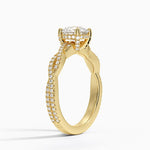 Adorned Luxe Petite Twisted Vine Diamond Ring Yellow Gold 18k Round Engagement Ring