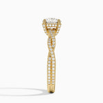 Adorned Luxe Petite Twisted Vine Diamond Ring Yellow Gold 18k Round Engagement Ring
