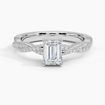 Adorned Luxe Petite Twisted Vine Diamond Ring Platinum Emerald Engagement Ring