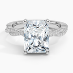 Adorned Luxe Petite Twisted Vine Diamond Ring Platinum Radiant Engagement Ring