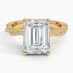 Adorned Luxe Petite Twisted Vine Diamond Ring Yellow Gold 18k Emerald Engagement Ring