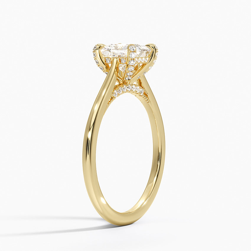 Adorned Dawn Diamond Ring Yellow Gold 18k Princess Engagement Ring