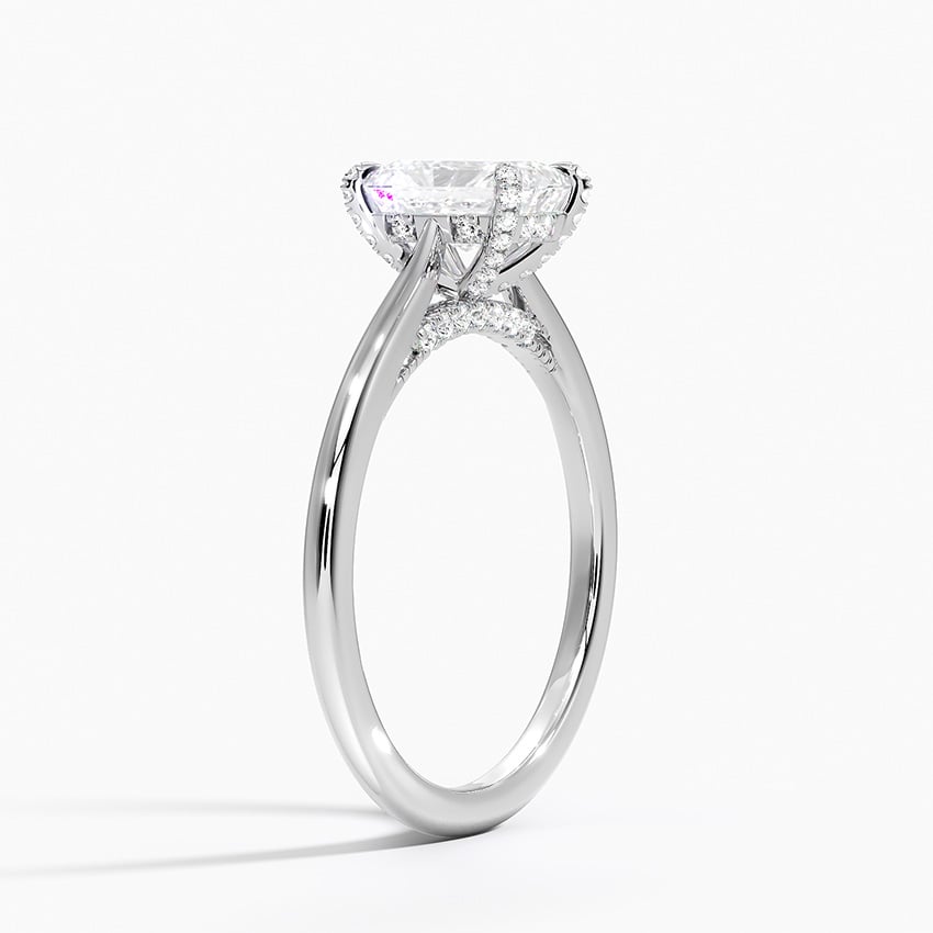 Adorned Dawn Diamond Ring Platinum Radiant Engagement Ring