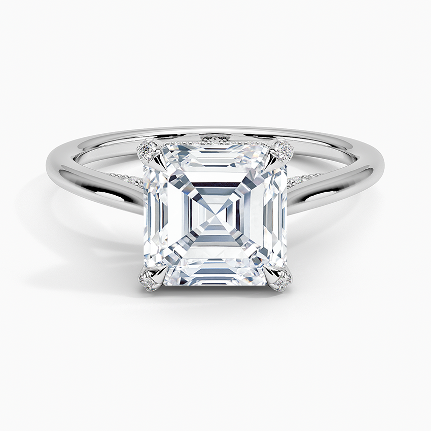 Adorned Dawn Diamond Ring Platinum Asscher Engagement Ring