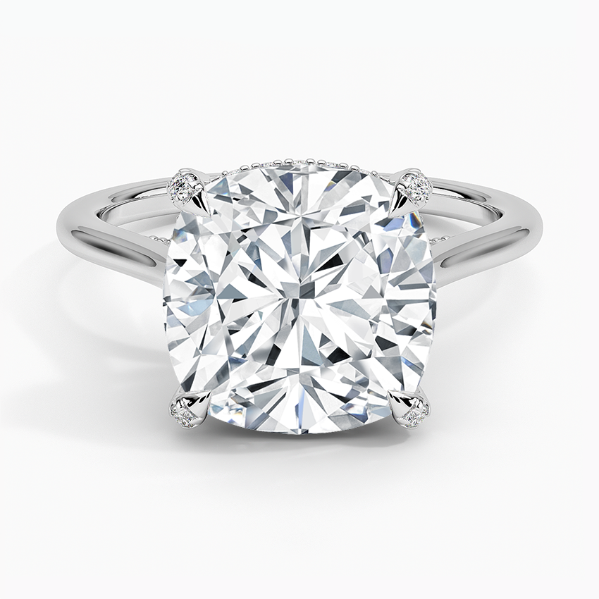 Adorned Dawn Diamond Ring Platinum Cushion Engagement Ring