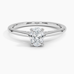 Adorned Dawn Diamond Ring Platinum Oval Engagement Ring