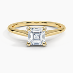 Adorned Dawn Diamond Ring Yellow Gold 18k Asscher Engagement Ring