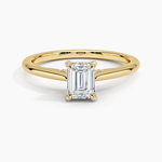 Adorned Dawn Diamond Ring Yellow Gold 18k Emerald Engagement Ring