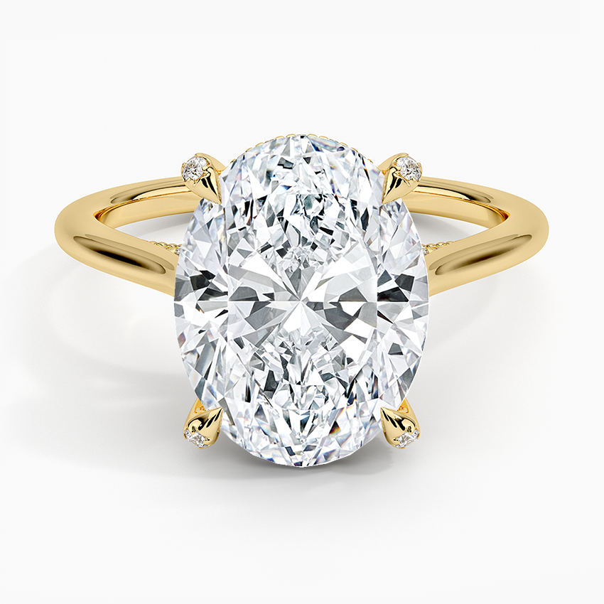 Adorned Dawn Diamond Ring Yellow Gold 18k Oval Engagement Ring