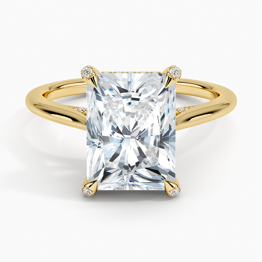 Adorned Dawn Diamond Ring Yellow Gold 18k Radiant Engagement Ring