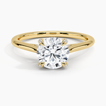 Adorned Dawn Diamond Ring Yellow Gold 18k Round Engagement Ring