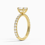 Luxe French Pavé Perfect Fit Diamond Ring (1/2 ct. tw.) Yellow Gold 18k Asscher Engagement Ring
