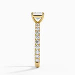 Luxe French Pavé Perfect Fit Diamond Ring (1/2 ct. tw.) Yellow Gold 18k Asscher Engagement Ring