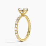 Luxe French Pavé Perfect Fit Diamond Ring (1/2 ct. tw.) Yellow Gold 18k Cushion Engagement Ring