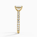 Luxe French Pavé Perfect Fit Diamond Ring (1/2 ct. tw.) Yellow Gold 18k Emerald Engagement Ring