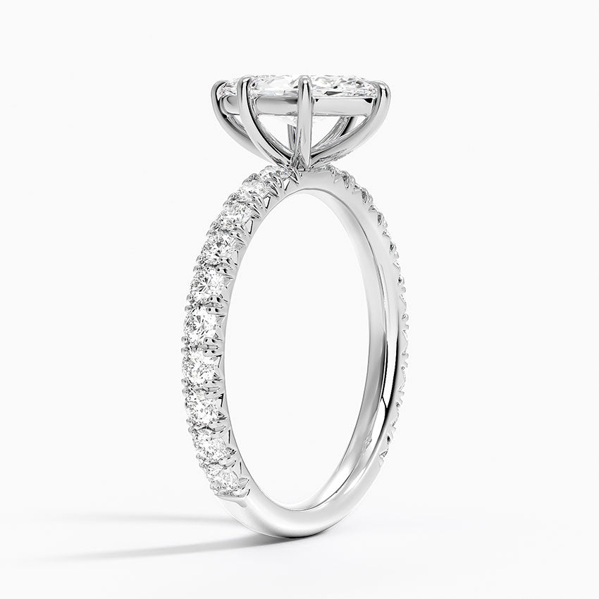 Luxe French Pavé Perfect Fit Diamond Ring (1/2 ct. tw.) Platinum Marquise Engagement Ring
