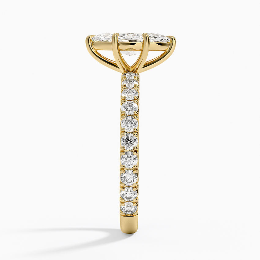 Luxe French Pavé Perfect Fit Diamond Ring (1/2 ct. tw.) Yellow Gold 18k Marquise Engagement Ring