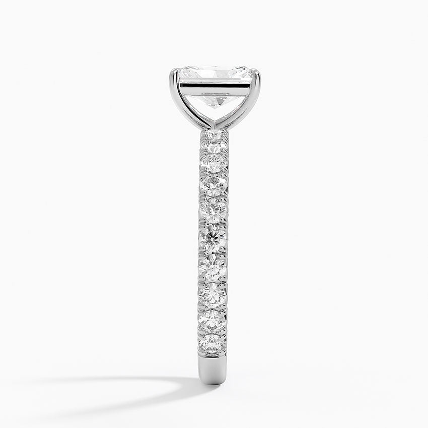 Luxe French Pavé Perfect Fit Diamond Ring (1/2 ct. tw.) Platinum Radiant Engagement Ring