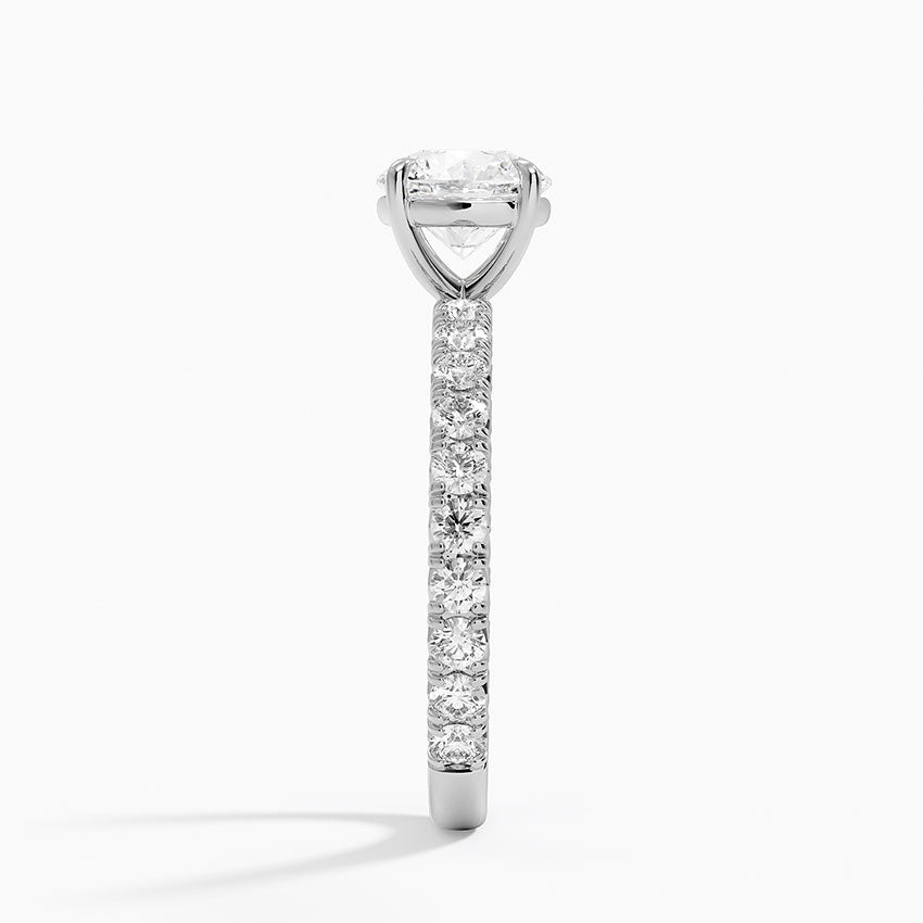 Luxe French Pavé Perfect Fit Diamond Ring (1/2 ct. tw.) Platinum Round Engagement Ring