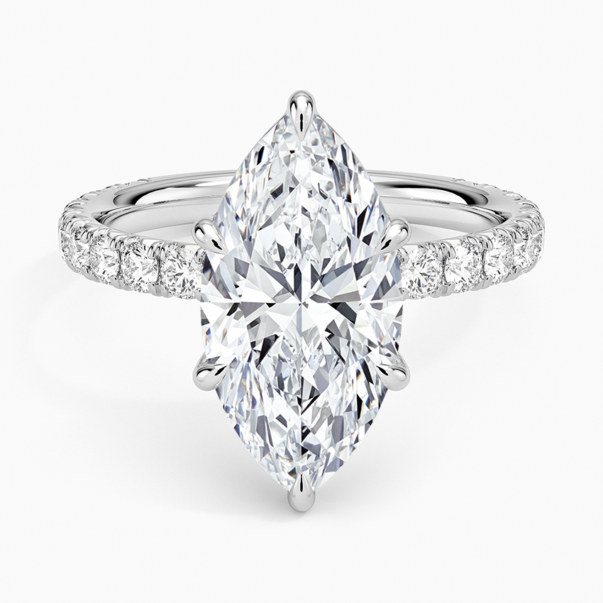 Luxe French Pavé Perfect Fit Diamond Ring (1/2 ct. tw.) Platinum Marquise Engagement Ring