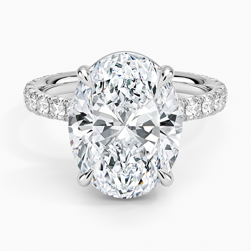 Luxe French Pavé Perfect Fit Diamond Ring (1/2 ct. tw.) Platinum Oval Engagement Ring
