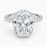 Luxe French Pavé Perfect Fit Diamond Ring (1/2 ct. tw.) Platinum Oval Engagement Ring