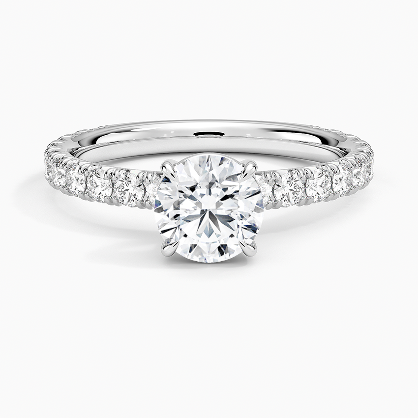 Luxe French Pavé Perfect Fit Diamond Ring (1/2 ct. tw.) Platinum Round Engagement Ring