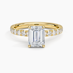 Luxe French Pavé Perfect Fit Diamond Ring (1/2 ct. tw.) Yellow Gold 18k Emerald Engagement Ring